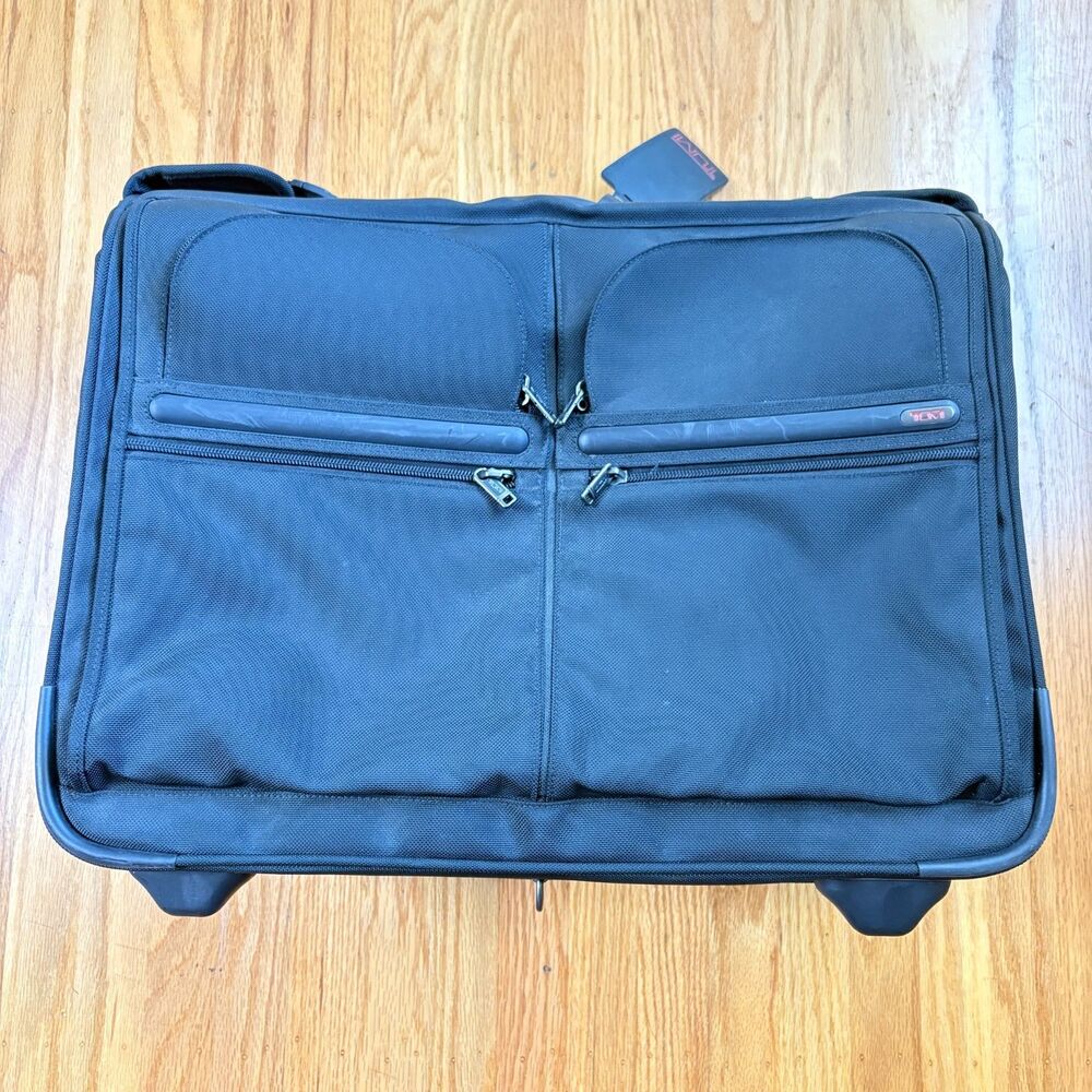 TUMI Black G4 Nylon Upright Wheeled Garment Rolling Luggage Bag